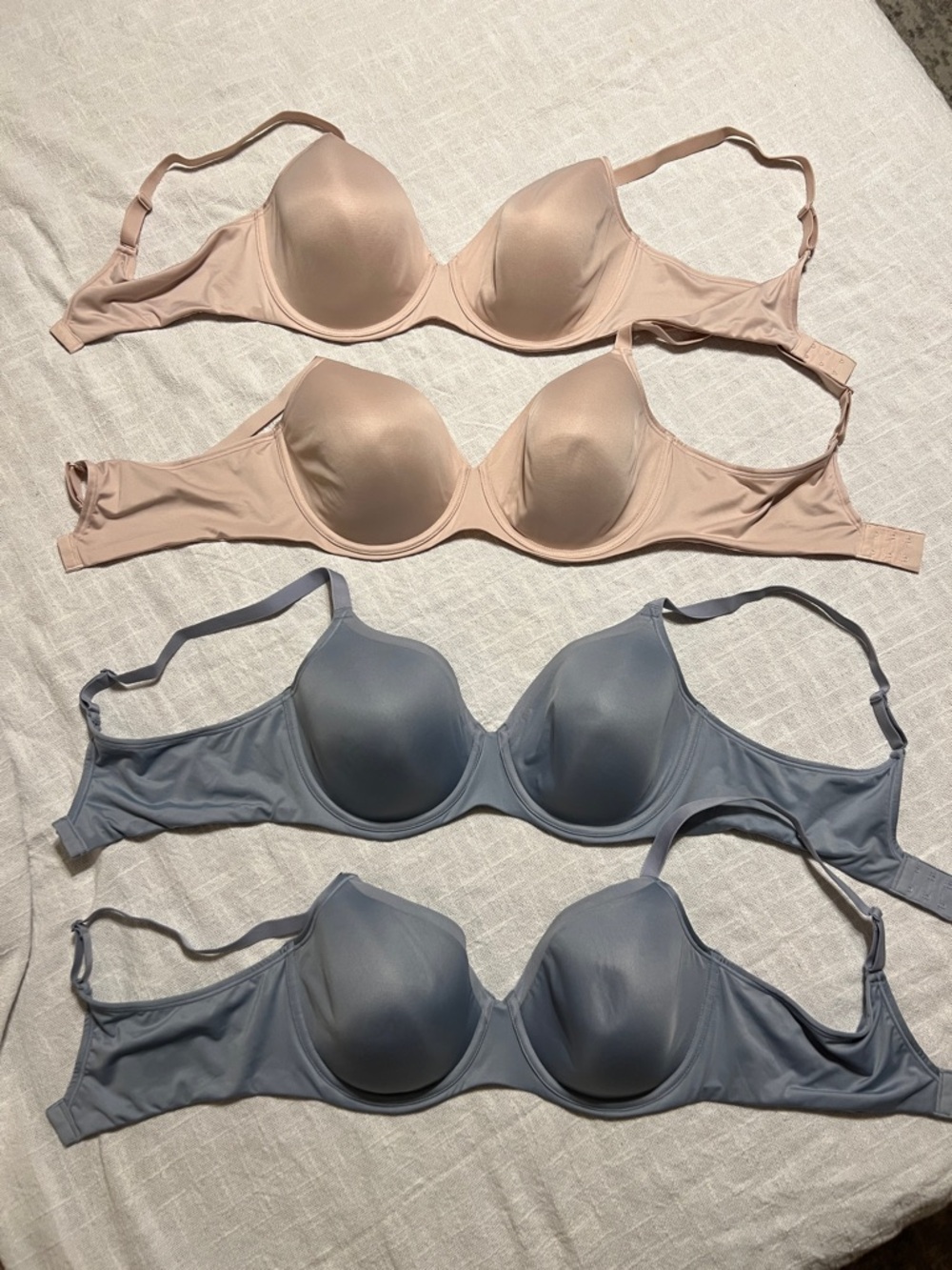 Bali Everyday Smoothing T-Shirt Bra - Nude and Slate Blue Bundle of 4
